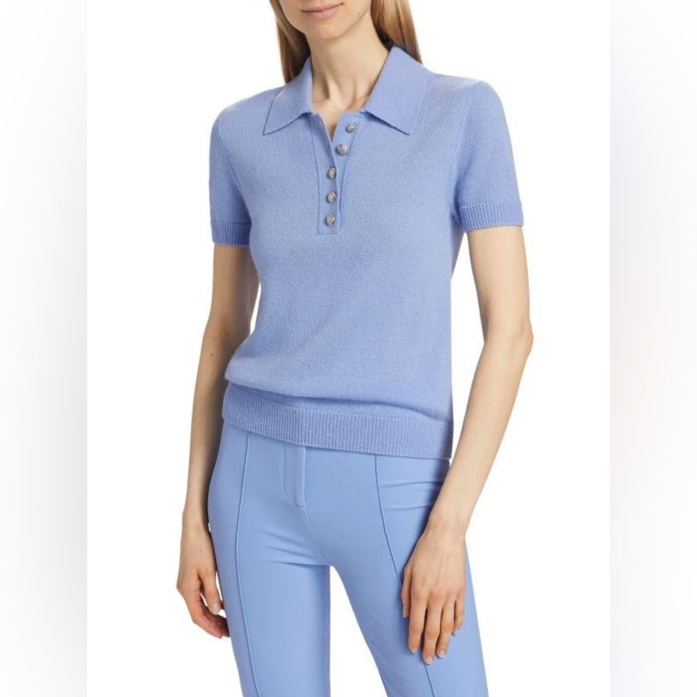 NWT $398 Veronica Beard Brandt Cashmere Polo Sweater